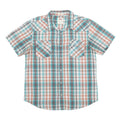 LEVI'S Mens Blue & Brown Plaid Cotton Blend Shirt XL Casual Short Sleeve