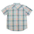 LEVI'S Mens Blue & Brown Plaid Cotton Blend Shirt XL Casual Short Sleeve