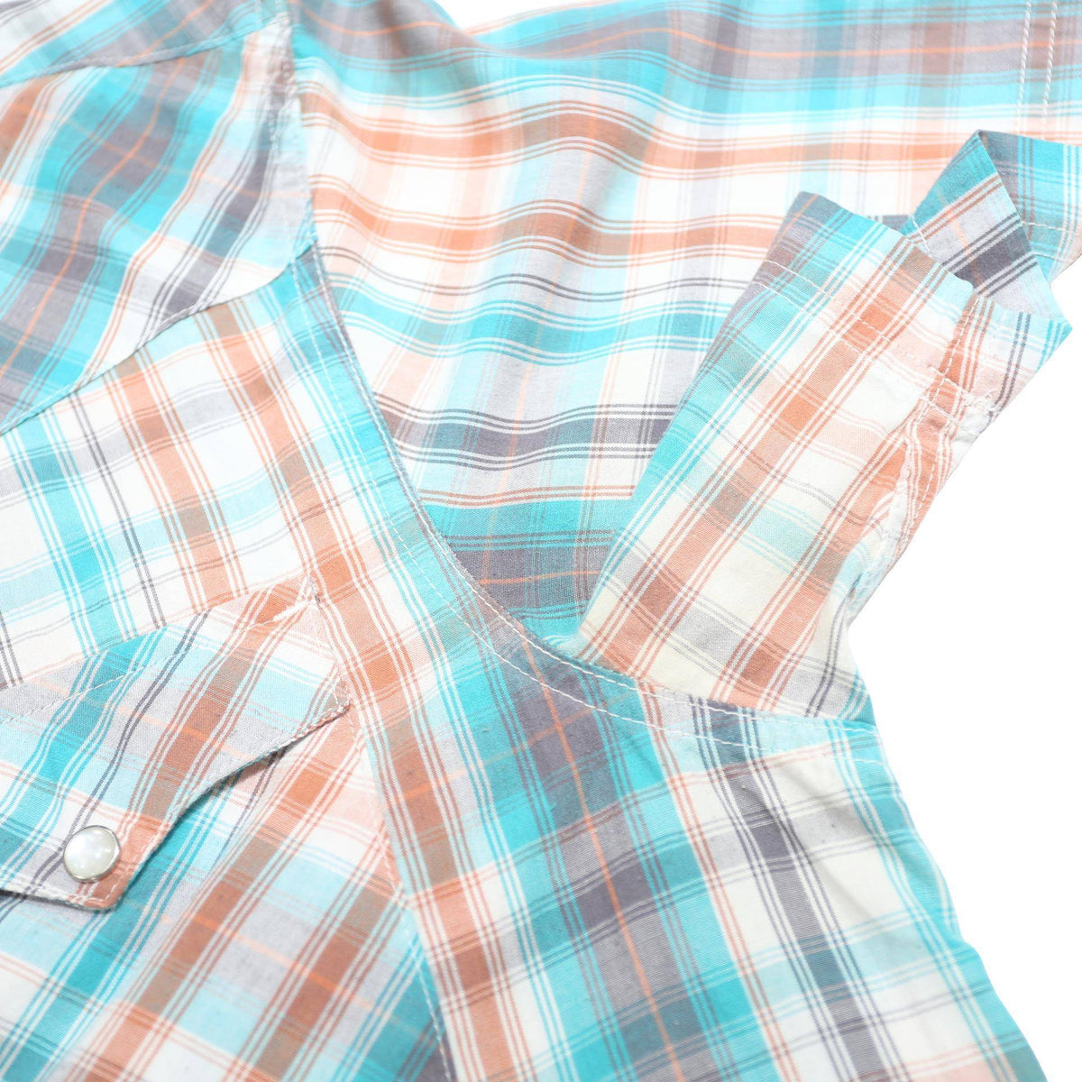 LEVI'S Mens Blue & Brown Plaid Cotton Blend Shirt XL Casual Short Sleeve