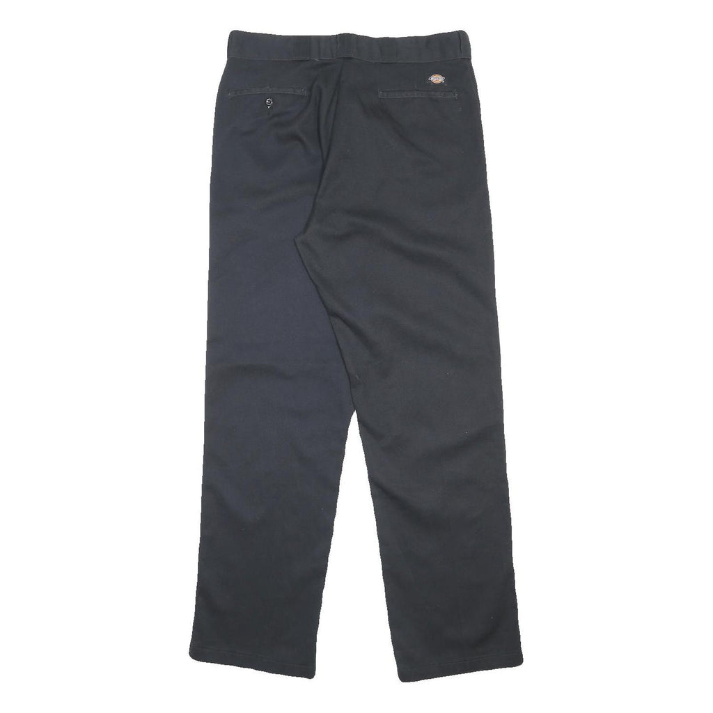 DICKIES Mens Cotton Blend Black Regular Fit Straight Leg Trousers W36 L34