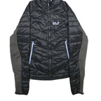 JACK WOLFSKIN Womens Black Outdoor Jacket UK 10 Polyester Blend Puffer Hooded