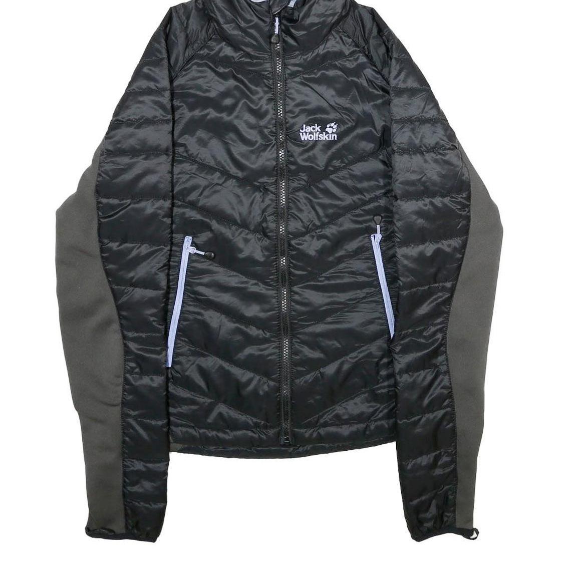 JACK WOLFSKIN Womens Black Outdoor Jacket UK 10 Polyester Blend Puffer Hooded