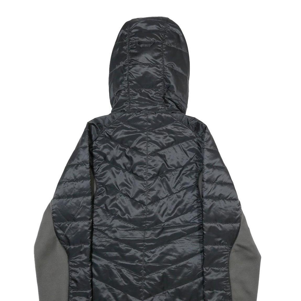 JACK WOLFSKIN Womens Black Outdoor Jacket UK 10 Polyester Blend Puffer Hooded