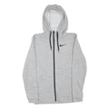 NIKE Mens Grey Hoodie S Full Zip Cotton Blend Sweatshirt Sports Casual