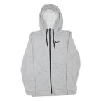 NIKE Mens Grey Hoodie S Full Zip Cotton Blend Sweatshirt Sports Casual
