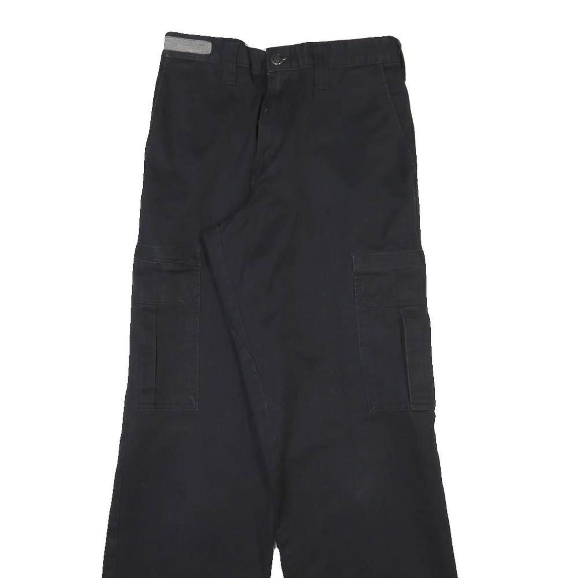DICKIES Mens Regular Black Cargo Trousers W28 L31 Durable Cotton Blend Workwear