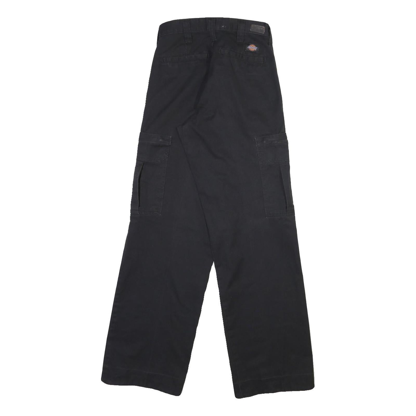 DICKIES Mens Regular Black Cargo Trousers W28 L31 Durable Cotton Blend Workwear