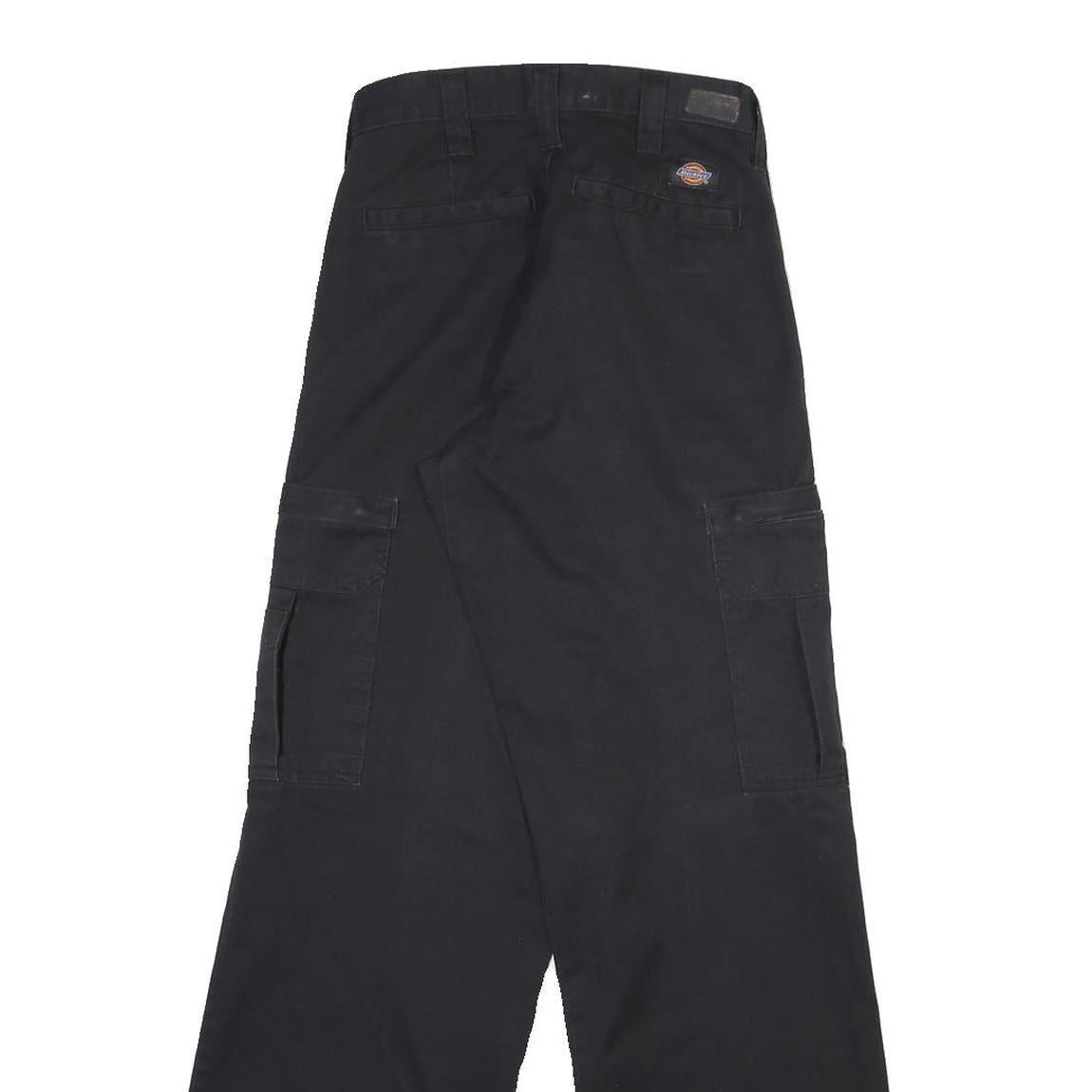DICKIES Mens Regular Black Cargo Trousers W28 L31 Durable Cotton Blend Workwear