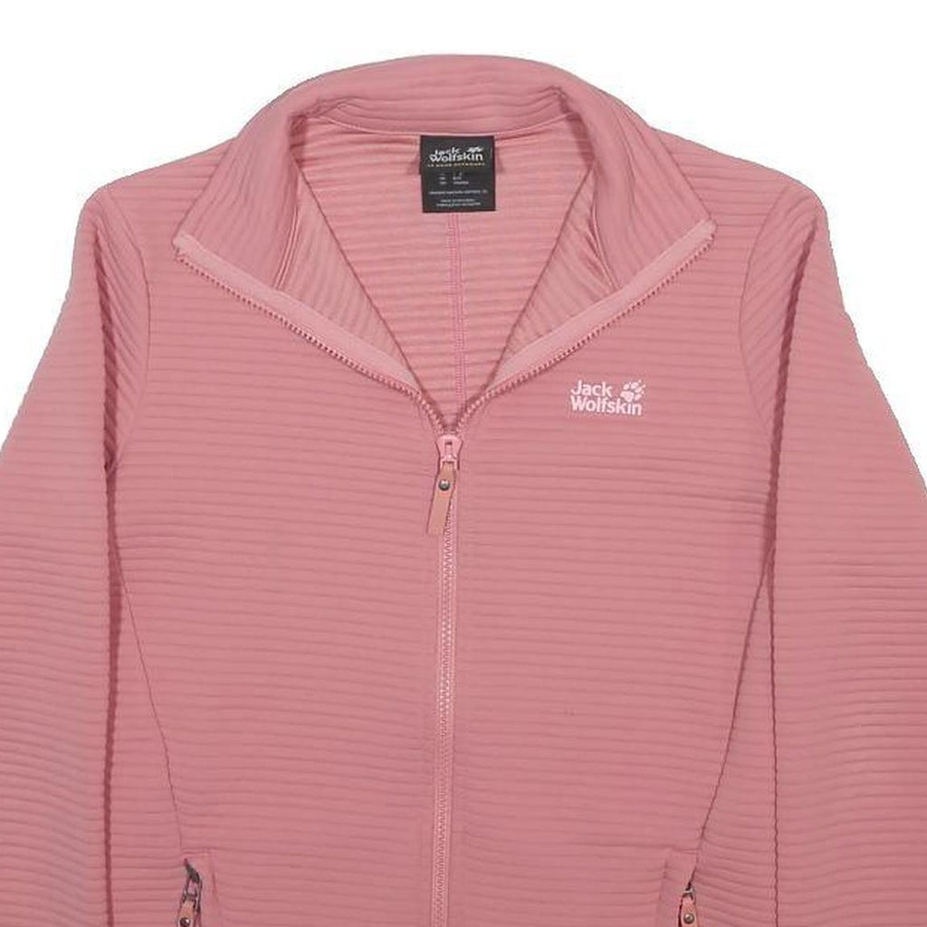 JACK WOLFSKIN Womens Pink Jacket S Polyester Plain Outdoor Zip S Size
