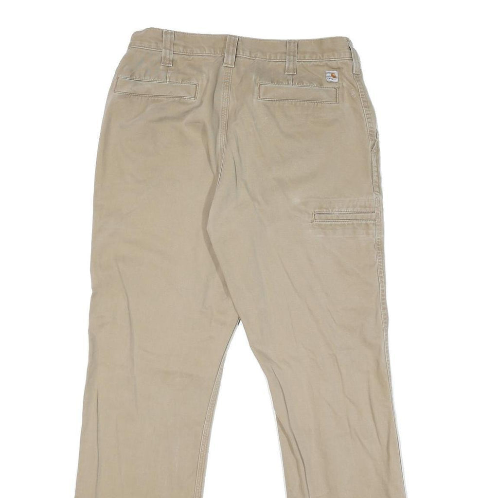CARHARTT Mens Cotton Blend Beige Regular Straight Trousers W34 L32 Workwear
