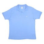 NIKE Mens Blue Short Sleeve Plain 2XL Cotton Polo Shirt Classic Sportswear