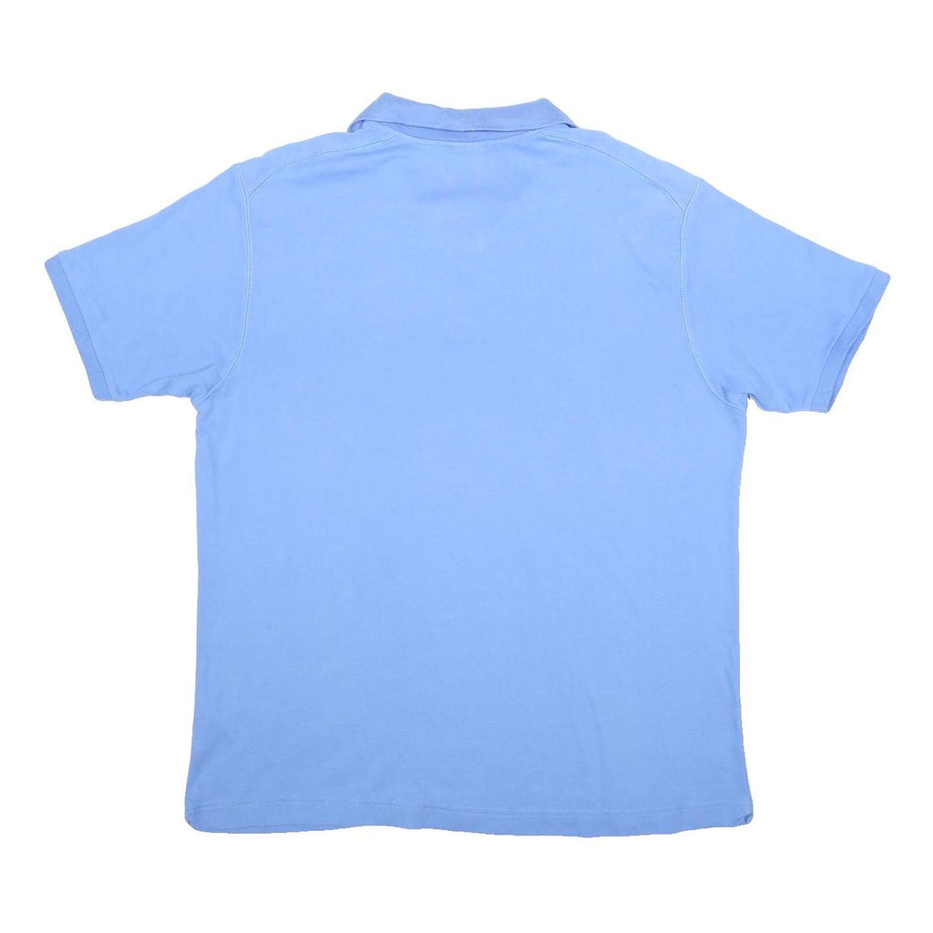 NIKE Mens Blue Short Sleeve Plain 2XL Cotton Polo Shirt Classic Sportswear
