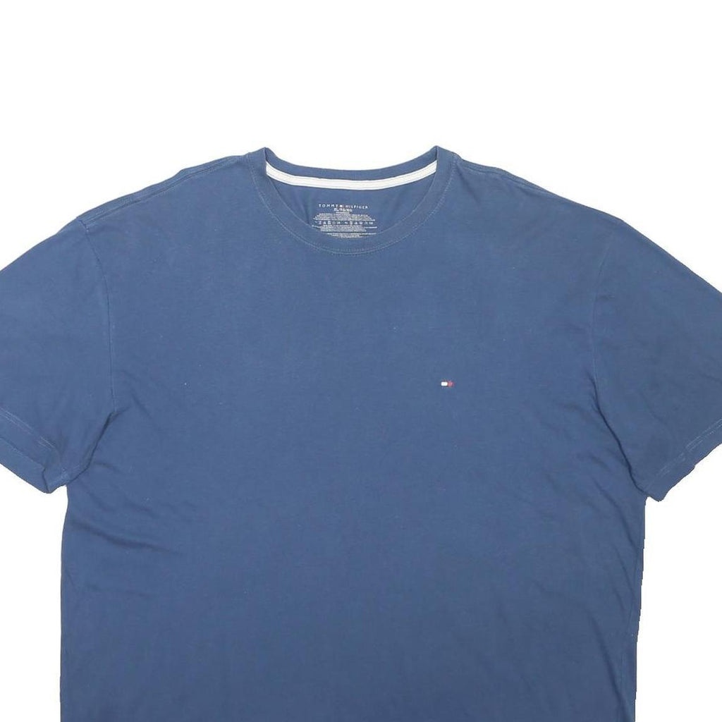 TOMMY HILFIGER Mens Blue Graphic T-Shirt XL Short Sleeve Crew Neck Classic Fit