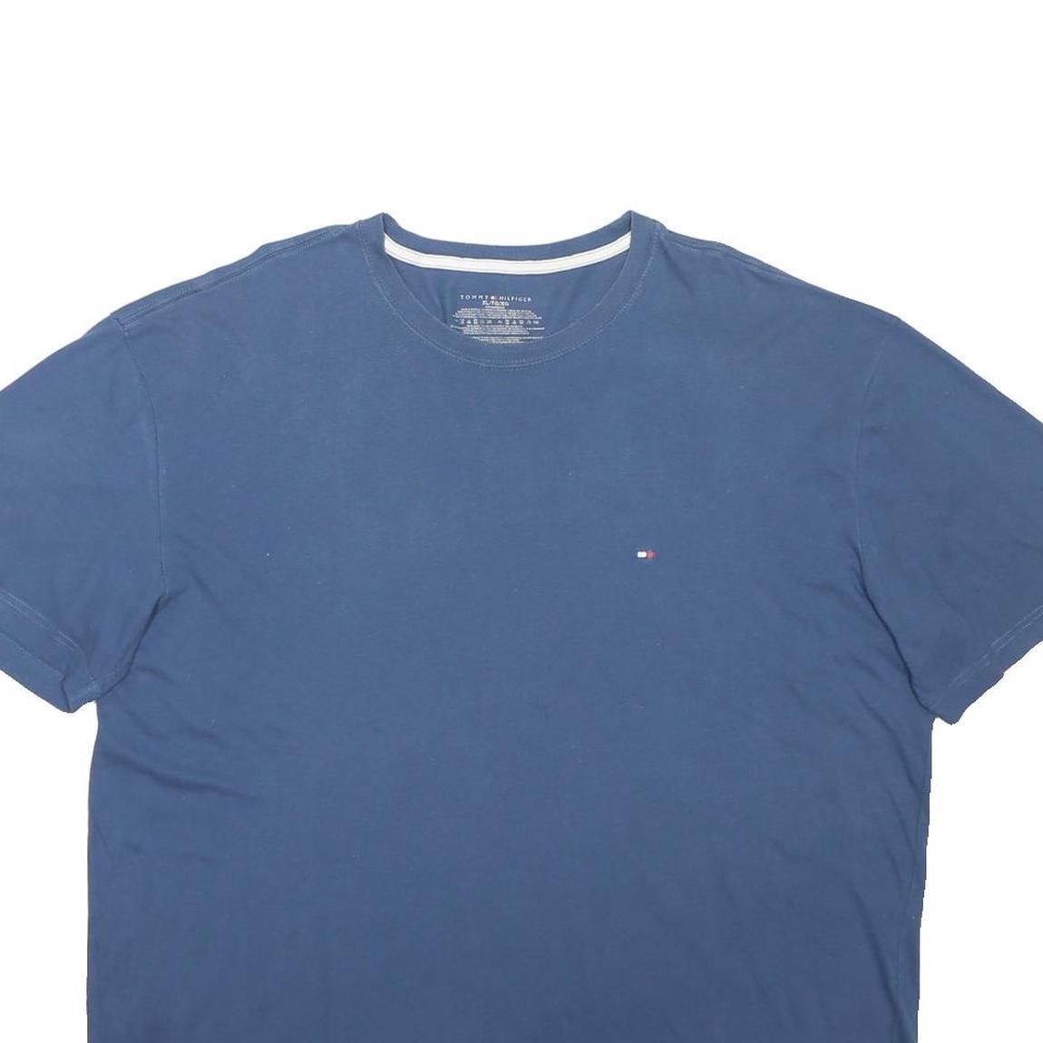TOMMY HILFIGER Mens Blue Graphic T-Shirt XL Short Sleeve Crew Neck Classic Fit
