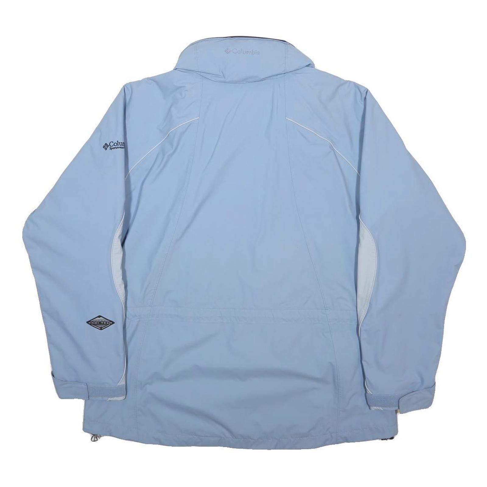COLUMBIA Womens Blue & White Outdoor Jacket XL Nylon Zip Sportwear