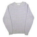 ARROW Womens Grey & Lilac Patterned Jumper Crew Neck Basic Knit L Cotton Blend