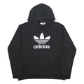 ADIDAS Mens Black Hoodie XL Cotton Blend Pullover Logo Sweater Casual
