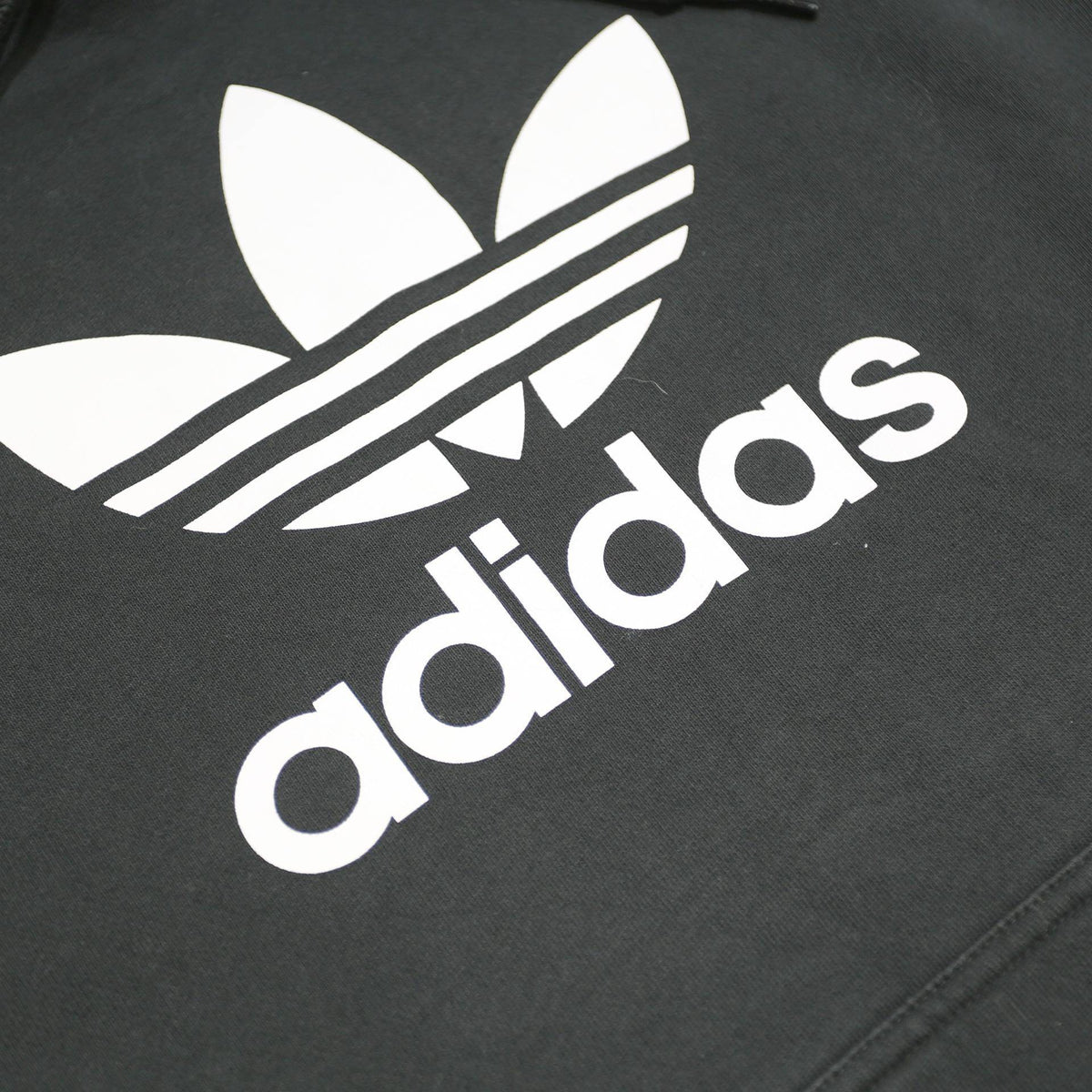 ADIDAS Mens Black Hoodie XL Cotton Blend Pullover Logo Sweater Casual