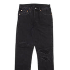 LEVI'S 501 Jeans Distressed Womens Grey Regular Straight W27 L30