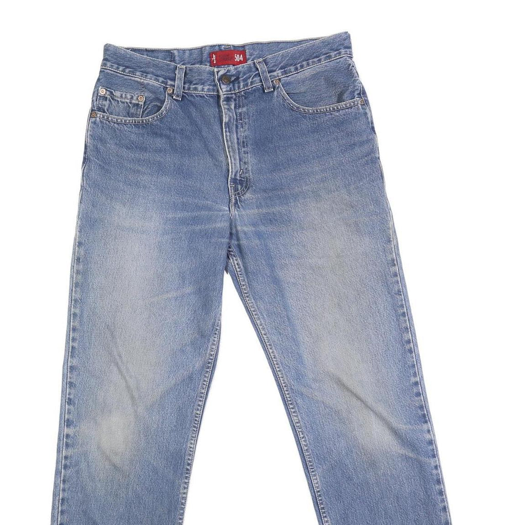 LEVI'S 504 Mens Jeans Blue Regular Straight Denim Medium W34 L32 Classic Fit Zip