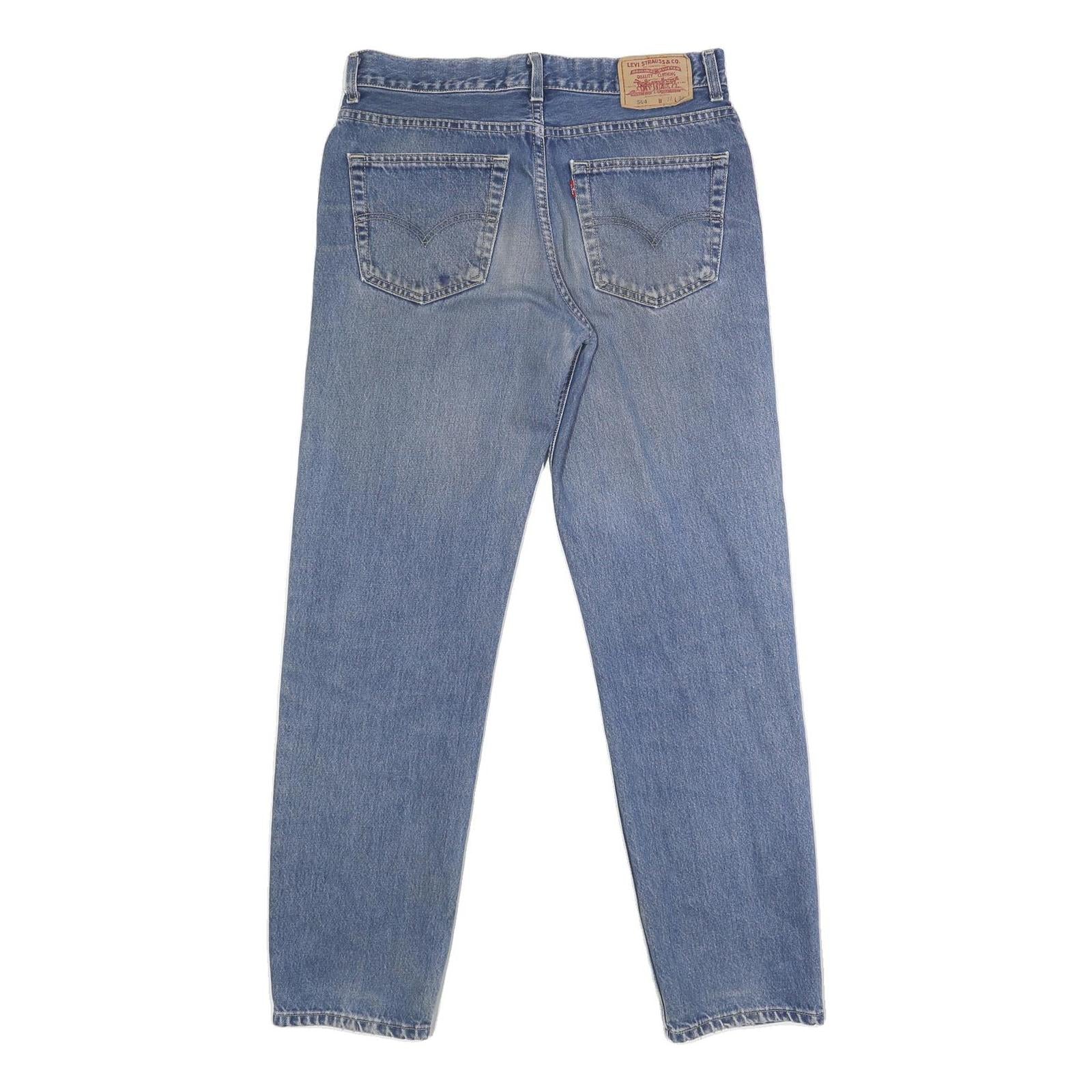 LEVI'S 504 Mens Jeans Blue Regular Straight Denim Medium W34 L32 Classic Fit Zip