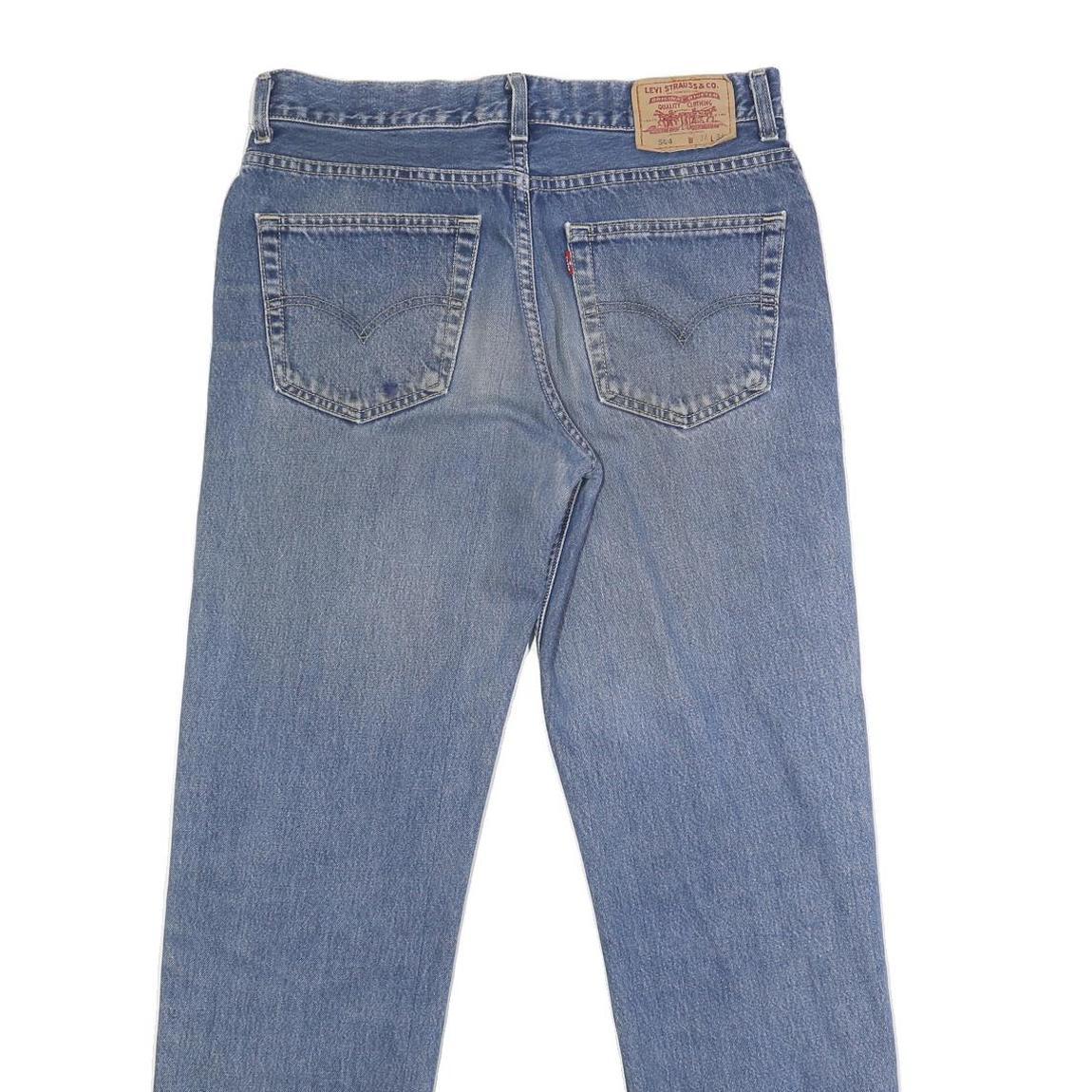 LEVI'S 504 Mens Jeans Blue Regular Straight Denim Medium W34 L32 Classic Fit Zip