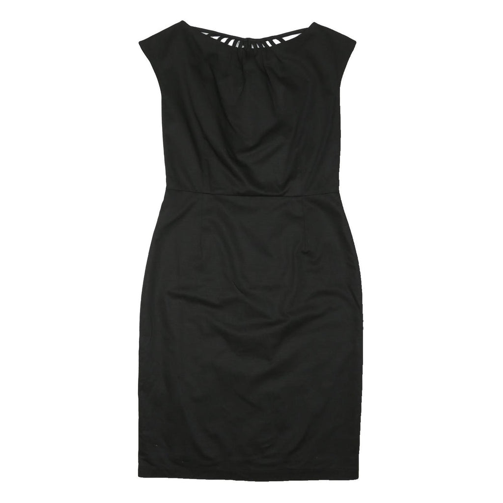 LAURA ASHLEY Womens Black Day Dress Polyester Blend Sleeveless Knee Length Size