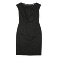 LAURA ASHLEY Womens Black Day Dress Polyester Blend Sleeveless Knee Length Size