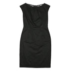 LAURA ASHLEY Womens Black Day Dress Polyester Blend Sleeveless Knee Length Size