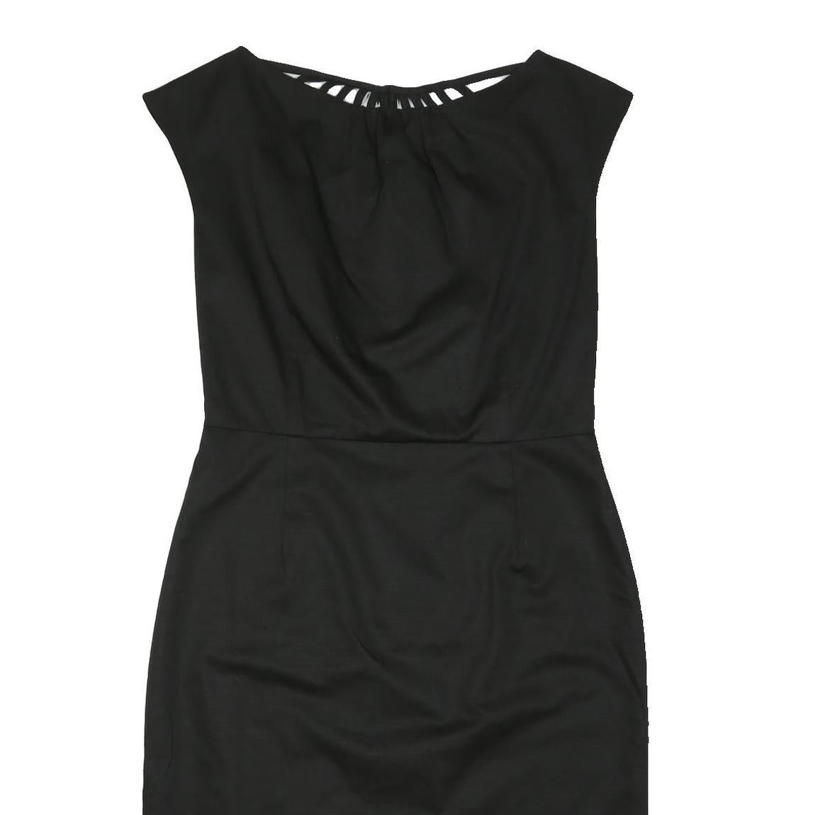 LAURA ASHLEY Womens Black Day Dress Polyester Blend Sleeveless Knee Length Size