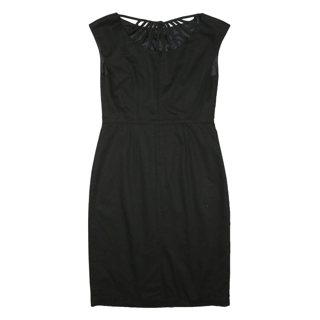 LAURA ASHLEY Womens Black Day Dress Polyester Blend Sleeveless Knee Length Size