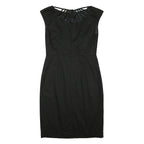 LAURA ASHLEY Womens Black Day Dress Polyester Blend Sleeveless Knee Length Size