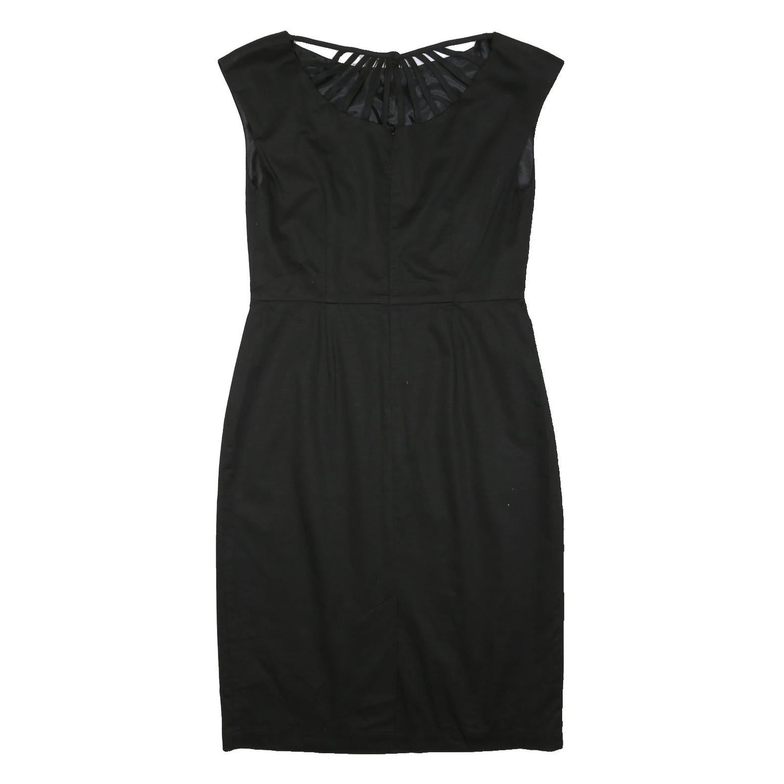 LAURA ASHLEY Womens Black Day Dress Polyester Blend Sleeveless Knee Length Size