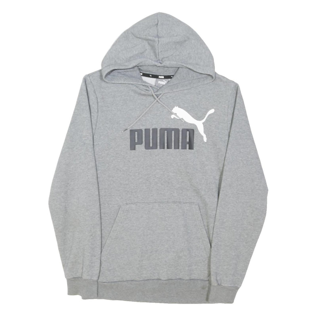 PUMA Mens Grey Pullover Hoodie S Cotton Blend Casual Sportswear