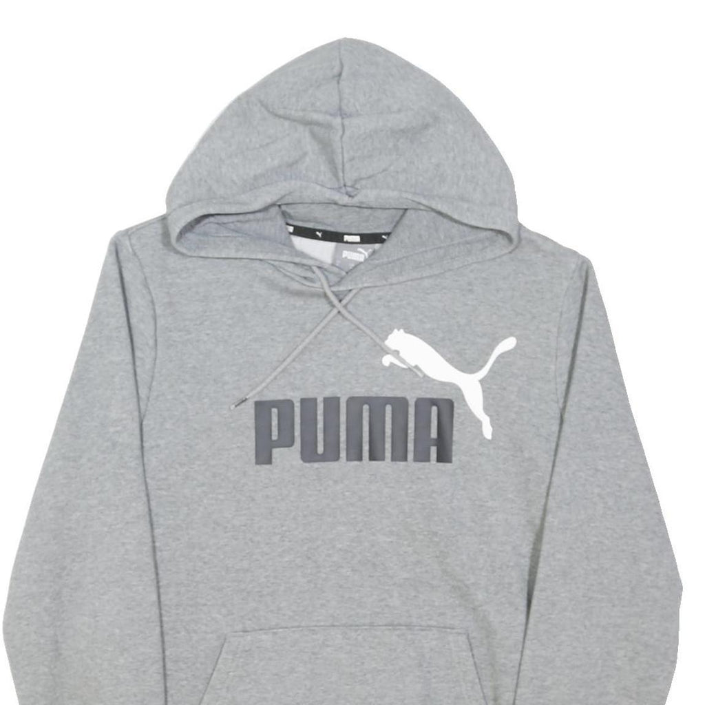 PUMA Mens Grey Pullover Hoodie S Cotton Blend Casual Sportswear
