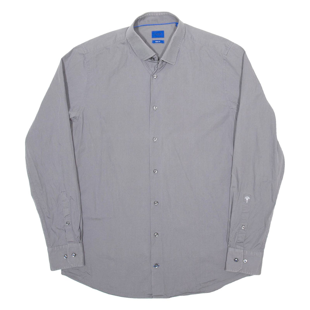 JOOP Slim Fit Mens Plain Shirt Grey Long Sleeve L