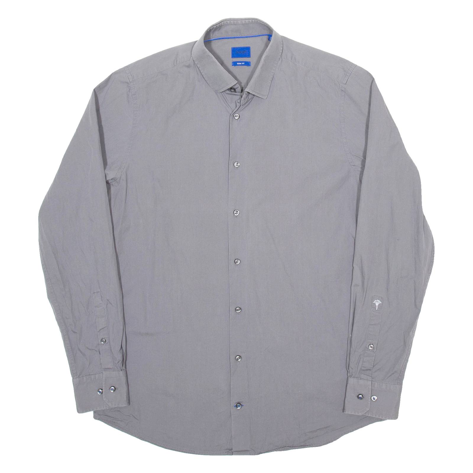 JOOP Slim Fit Mens Plain Shirt Grey Long Sleeve L