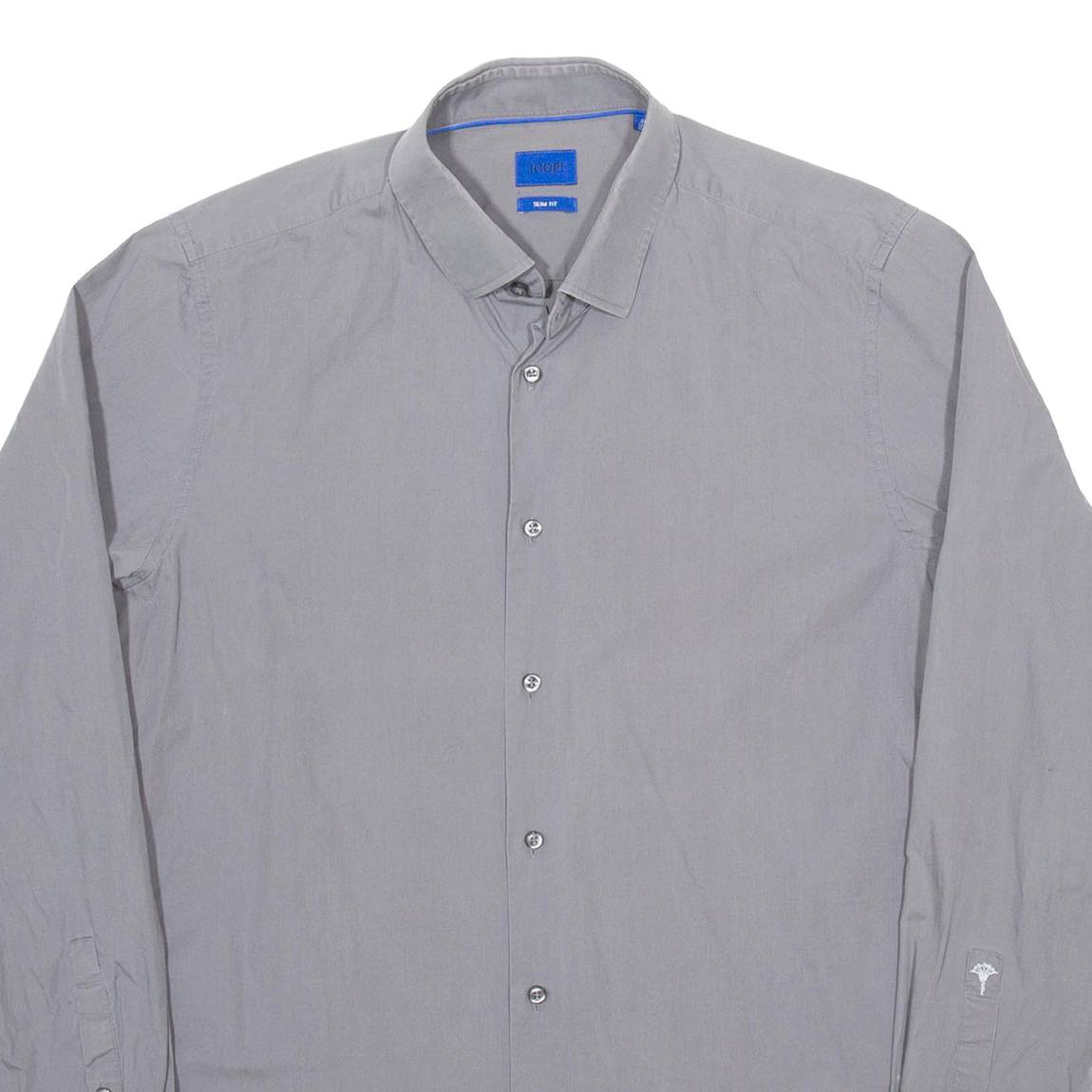 JOOP Slim Fit Mens Plain Shirt Grey Long Sleeve L