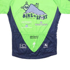 GIORDANA Mens Green & Navy Graphic Cycling Jersey L Short Sleeve Zip Up