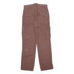 Womens Regular Fit Brown Cargo Trousers Viscose Blend W26 L29 Zip Pocket Design