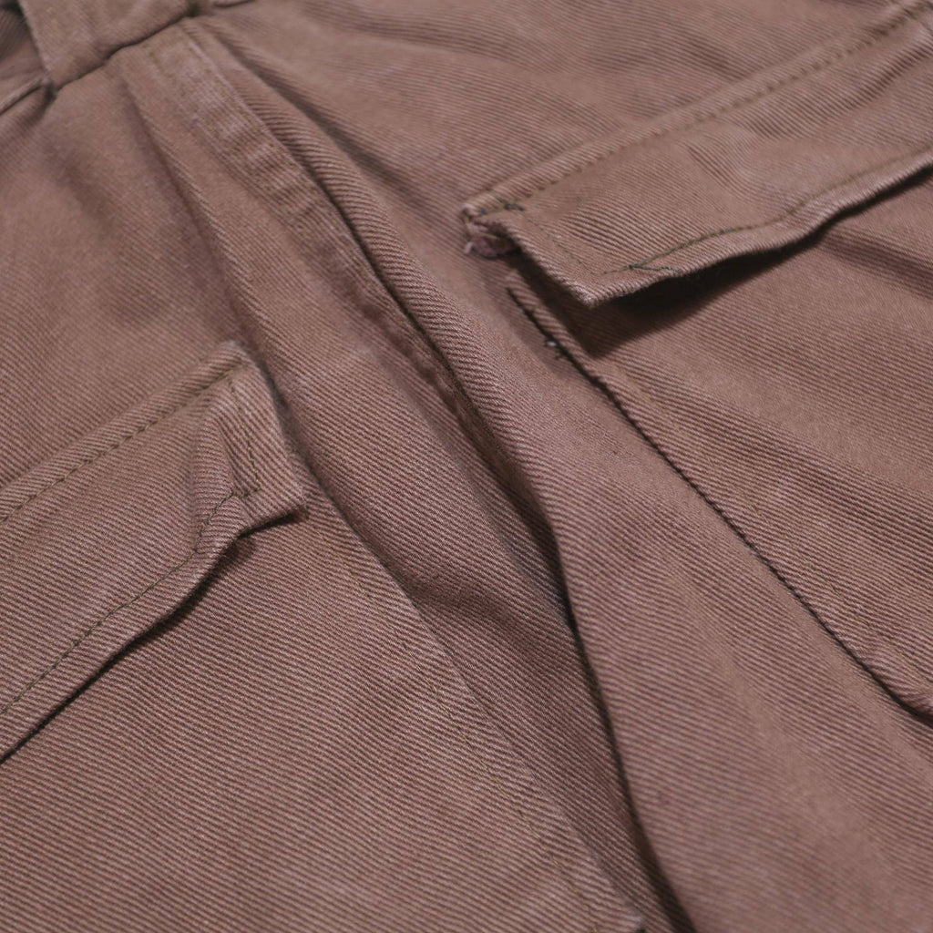 Womens Regular Fit Brown Cargo Trousers Viscose Blend W26 L29 Zip Pocket Design