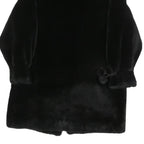 ANN D'ANVILLE Womens Black Faux Fur Button Jacket L Polyester Blend Soft Plush