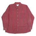 LINKS Mens Red Patterned Shirt XL Button-Down Collar Long Sleeve Casual