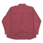 LINKS Mens Red Patterned Shirt XL Button-Down Collar Long Sleeve Casual
