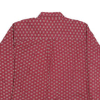 LINKS Mens Red Patterned Shirt XL Button-Down Collar Long Sleeve Casual