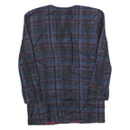 SPOTLIGHT Womens Blue & Brown Long Sleeve Button Cotton Blend Jacket L Check