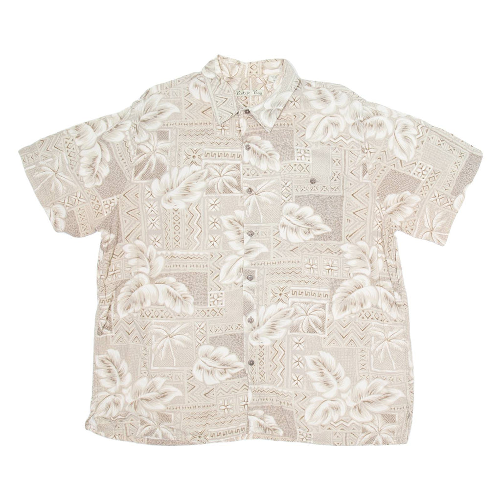 BATIK BAY Mens Hawaiian Shirt Beige Crazy Pattern XL