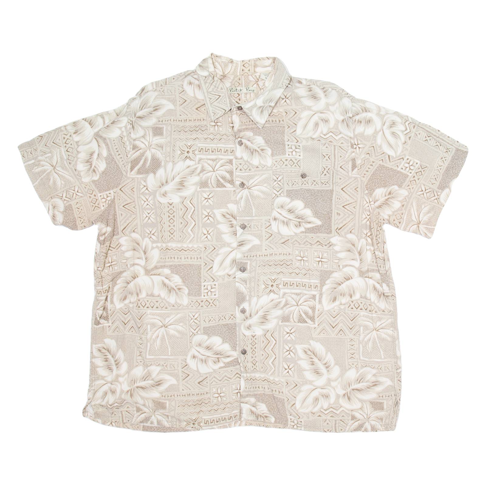 BATIK BAY Mens Hawaiian Shirt Beige Crazy Pattern XL