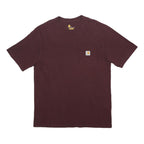 CARHARTT Mens Maroon Pocket T-Shirt M Short Sleeve Crew Neck Workwear