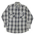FIELD MASTER Mens Grey & White Check Cotton Blend Shirt L Casual Button Front